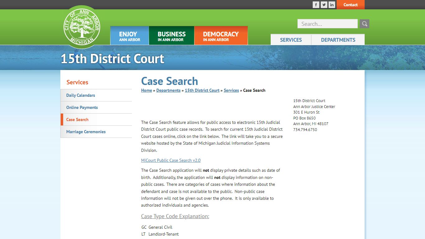 Case Search - a2gov.org
